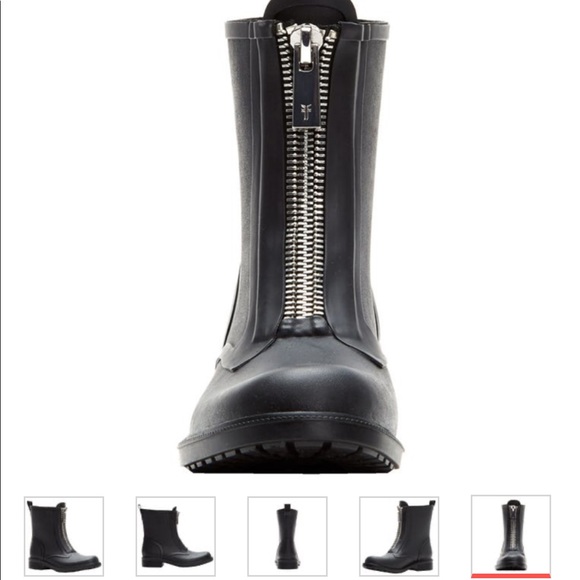 Frye Black Storm Zip Rain Bootie Waterproof Boots - Picture 15 of 16